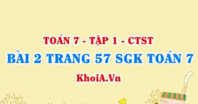 Bài 2 trang 57 SGK Toán 7 chân trời sáng tạo tập 1